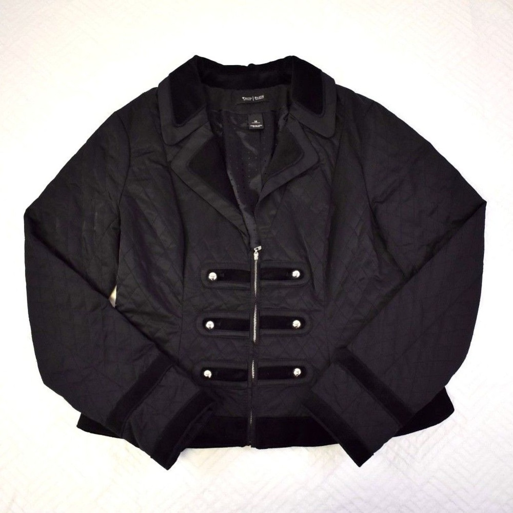 White House Black Market Jacket 10 Military Black